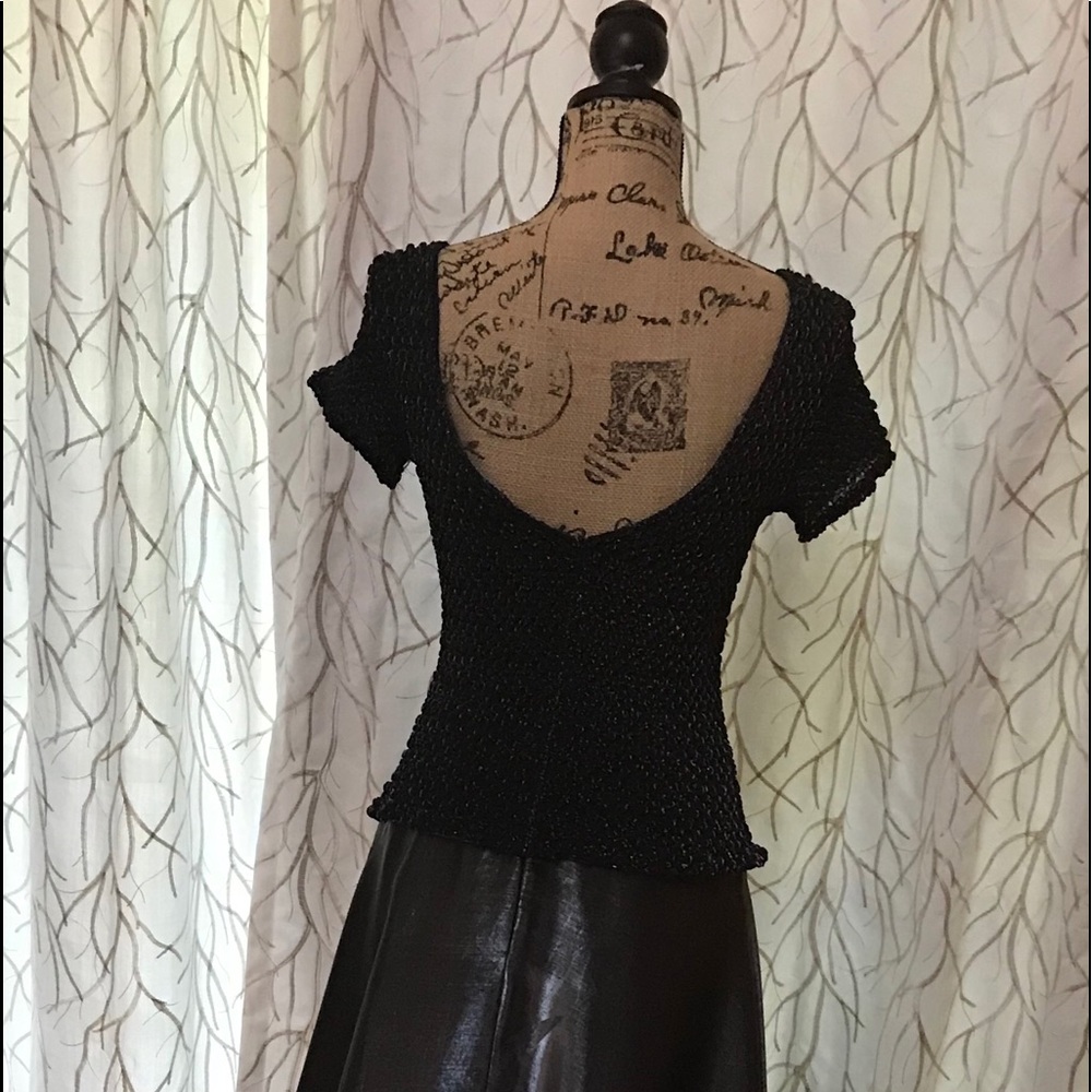 One piece full length silver and black dress - Picture 2 of 4